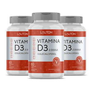 Compre 2 Leve 3  Vitamina D3 2000UI 60 cápsulas | Lauton Nutrition