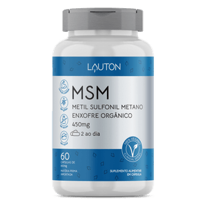 MSM (Enxofre Orgânico) - Metil Sulfonil Metano 450mg -  60 Cápsulas | Lauton Nutrition