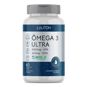 Ômega 3 ULTRA 1000mg EPA 400mg DHA - 60 Cápsulas | Lauton Nutrition