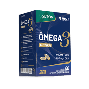 Ômega 3 ULTRA 1000mg EPA 400mg DHA - 60 Cápsulas | Lauton Nutrition