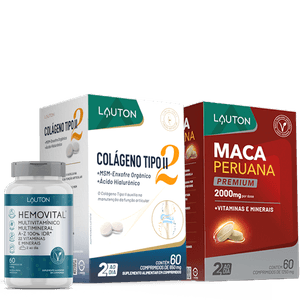 Kit Training Force Maca Peruana + Moviflex + Hemovital | Lauton Nutrition