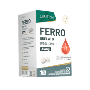 Ferro Quelato Bisglicinato 34mg - 60 Comprimidos | Lauton Nutrition