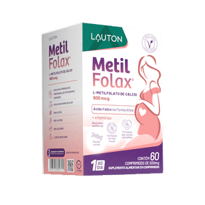 Metilfolax®  Metilfolato de Cálcio 360mcg  - 60 Comprimidos | Lauton Nutrition