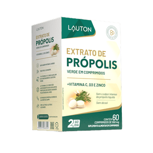 Extrato de Própolis Verde Liofilizado - 60 comprimidos | Lauton Nutrition