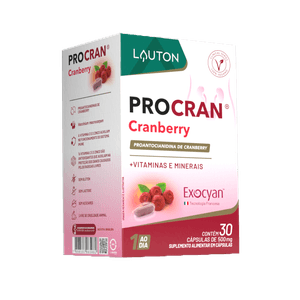 PROCRAN® Cranberry com Vitamina C + E + Zinco e Selênio - Lauton Nutrition - 30 Cápsulas