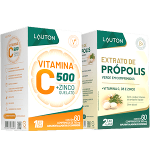 Kit Saúde Max - Vitamina C 500mg + Extrato de Própolis | Lauton Nutrition
